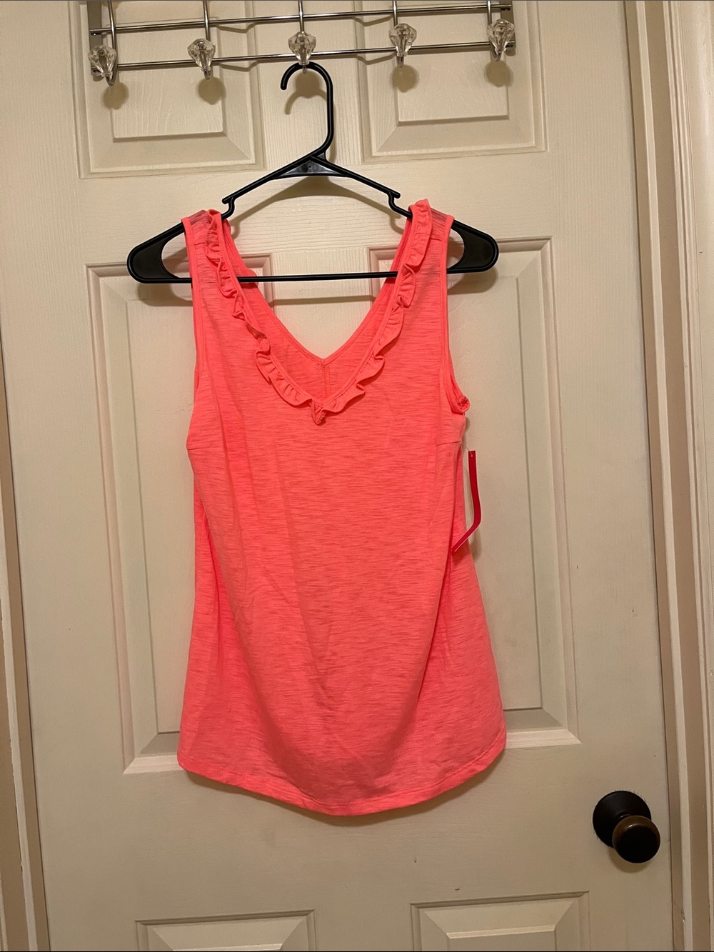 Lilly Pulitzer Coral Ruffle V-Neck Tank
